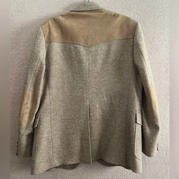 Vintage Pendleton Suede & Tweed Sport Coat/Suit Jacket/Blazer-Tan/Beige-Men’s 44 - Picture 8 of 14